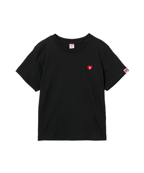 A BATHING APE（アベイシングエイプ）の「HEART BADGE CROP TEE #1（Tシャツ/カットソー・レディース・ブラック/レッド/ホワイト・SMALL/X-SMALL）」の2枚目の写真