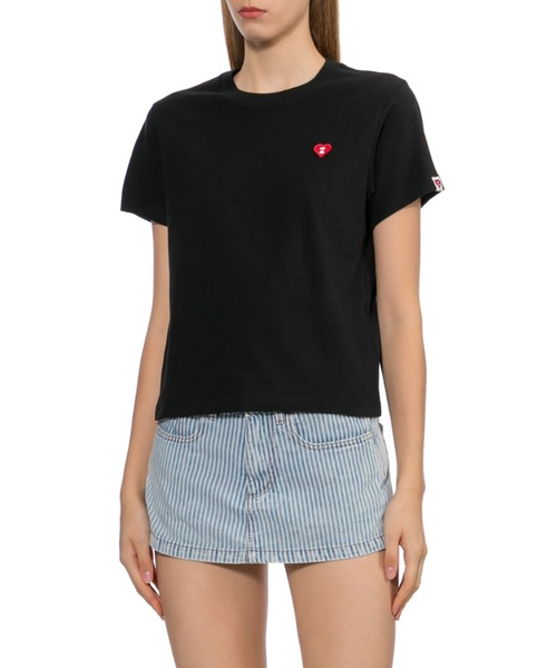 A BATHING APE（アベイシングエイプ）の「HEART BADGE CROP TEE #1（Tシャツ/カットソー・レディース・ブラック/レッド/ホワイト・SMALL/X-SMALL）」の8枚目の写真