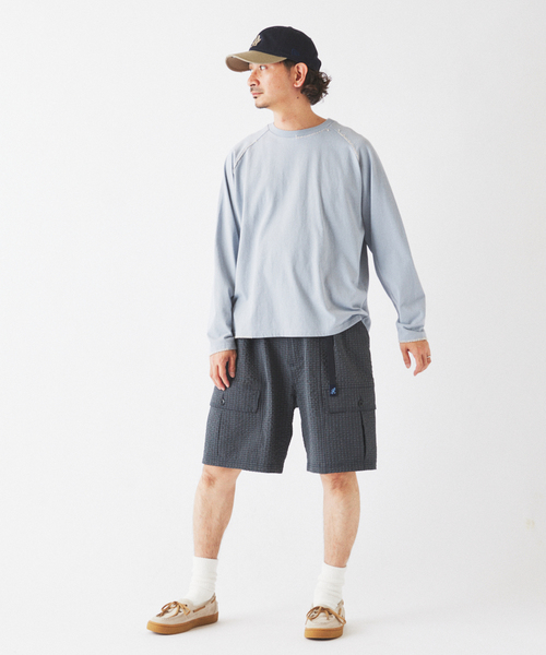 JOURNAL STANDARD relume（ジャーナルスタンダード　レリューム）の「ハンドステッチ ラグラン ロンT（Tシャツ/カットソー・メンズ・ホワイト系その他/ブルー系その他/ブラックミックス・MEDIUM/LARGE）」の7枚目の写真