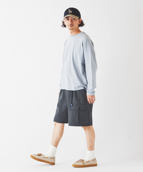 JOURNAL STANDARD relume（ジャーナルスタンダード　レリューム）の「ハンドステッチ ラグラン ロンT（Tシャツ/カットソー・メンズ・ホワイト系その他/ブルー系その他/ブラックミックス・MEDIUM/LARGE）」の8枚目の写真