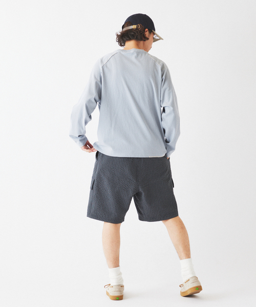 JOURNAL STANDARD relume（ジャーナルスタンダード　レリューム）の「ハンドステッチ ラグラン ロンT（Tシャツ/カットソー・メンズ・ホワイト系その他/ブルー系その他/ブラックミックス・MEDIUM/LARGE）」の9枚目の写真