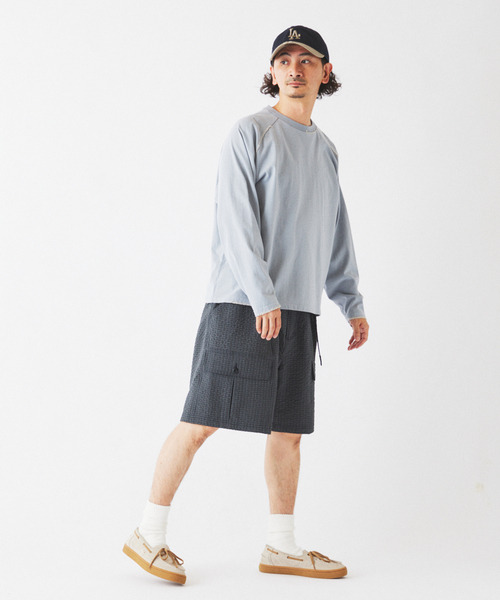 JOURNAL STANDARD relume（ジャーナルスタンダード　レリューム）の「ハンドステッチ ラグラン ロンT（Tシャツ/カットソー・メンズ・ホワイト系その他/ブルー系その他/ブラックミックス・MEDIUM/LARGE）」の10枚目の写真