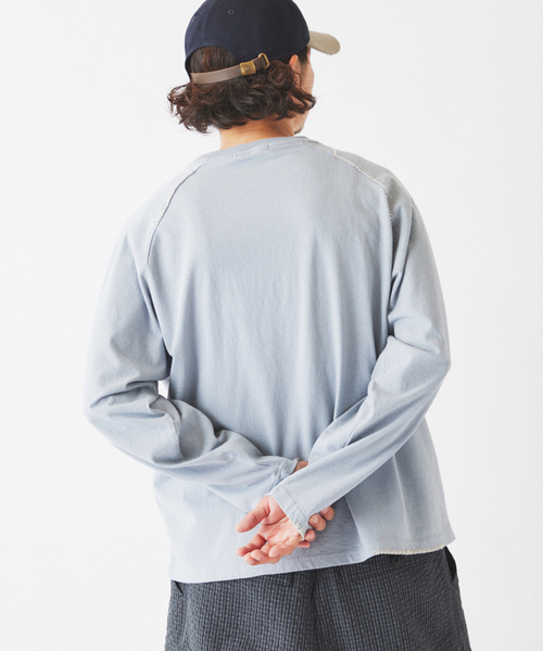 JOURNAL STANDARD relume（ジャーナルスタンダード　レリューム）の「ハンドステッチ ラグラン ロンT（Tシャツ/カットソー・メンズ・ホワイト系その他/ブルー系その他/ブラックミックス・MEDIUM/LARGE）」の15枚目の写真