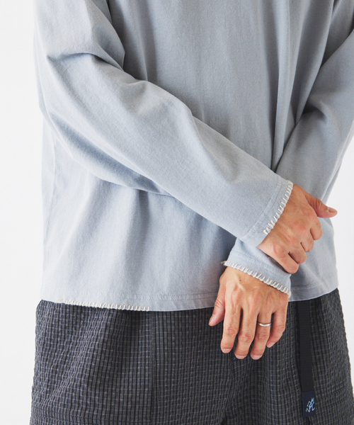 JOURNAL STANDARD relume（ジャーナルスタンダード　レリューム）の「ハンドステッチ ラグラン ロンT（Tシャツ/カットソー・メンズ・ホワイト系その他/ブルー系その他/ブラックミックス・MEDIUM/LARGE）」の16枚目の写真