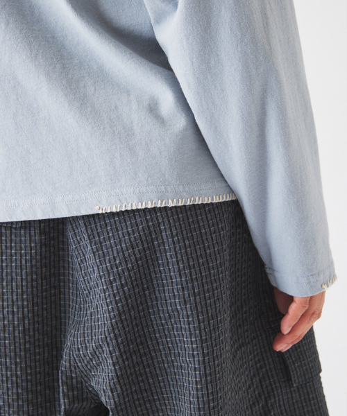 JOURNAL STANDARD relume（ジャーナルスタンダード　レリューム）の「ハンドステッチ ラグラン ロンT（Tシャツ/カットソー・メンズ・ホワイト系その他/ブルー系その他/ブラックミックス・MEDIUM/LARGE）」の17枚目の写真