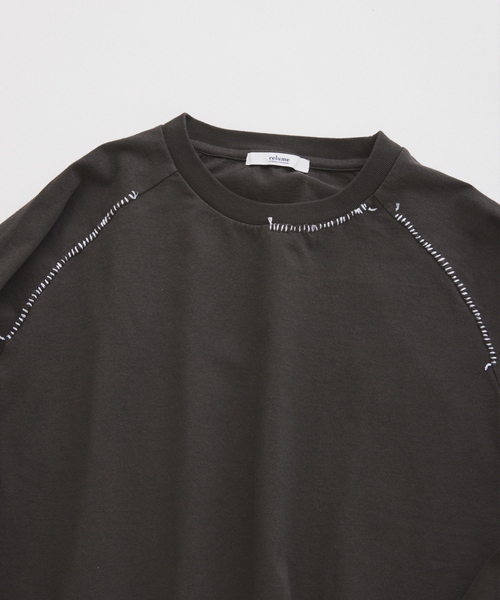 JOURNAL STANDARD relume（ジャーナルスタンダード　レリューム）の「ハンドステッチ ラグラン ロンT（Tシャツ/カットソー・メンズ・ホワイト系その他/ブルー系その他/ブラックミックス・MEDIUM/LARGE）」の18枚目の写真