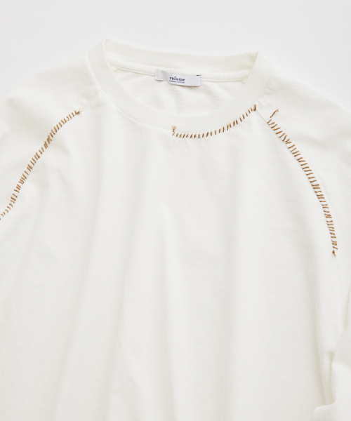 JOURNAL STANDARD relume（ジャーナルスタンダード　レリューム）の「ハンドステッチ ラグラン ロンT（Tシャツ/カットソー・メンズ・ホワイト系その他/ブルー系その他/ブラックミックス・MEDIUM/LARGE）」の20枚目の写真