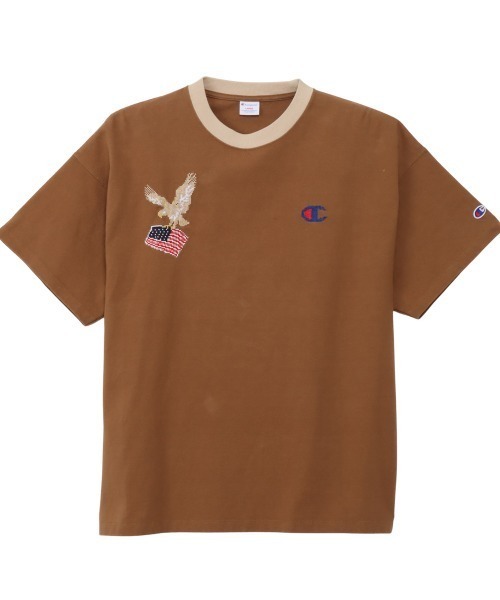 Champion(チャンピオン)の「チャンピオン SHORT SLEEVE T-SHIRT(Tシャツ/カットソー・メンズ・オフホワイト/キャメル・M/L/LL)」の1枚目の写真