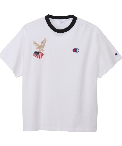 Champion(チャンピオン)の「チャンピオン SHORT SLEEVE T-SHIRT(Tシャツ/カットソー・メンズ・オフホワイト/キャメル・M/L/LL)」の2枚目の写真