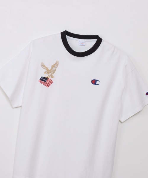 Champion(チャンピオン)の「チャンピオン SHORT SLEEVE T-SHIRT(Tシャツ/カットソー・メンズ・オフホワイト/キャメル・M/L/LL)」の8枚目の写真