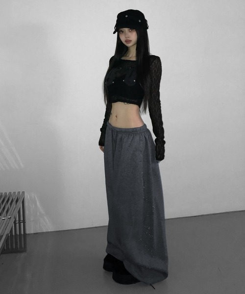 THEAIRTOWN(ジエアタウン)の「anaconda loose wind pt(スウェットパンツ・レディース・ダークグレー/ブラック・FREE)」の16枚目の写真
