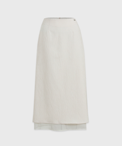 MICANE(ミケーネ)の「タイアリングルシフォンレイヤードスカート(スカート・レディース・クリーム/ブラック・X-SMALL/SMALL/MEDIUM/LARGE/X-LARGE/XX-LARGE)」の12枚目の写真