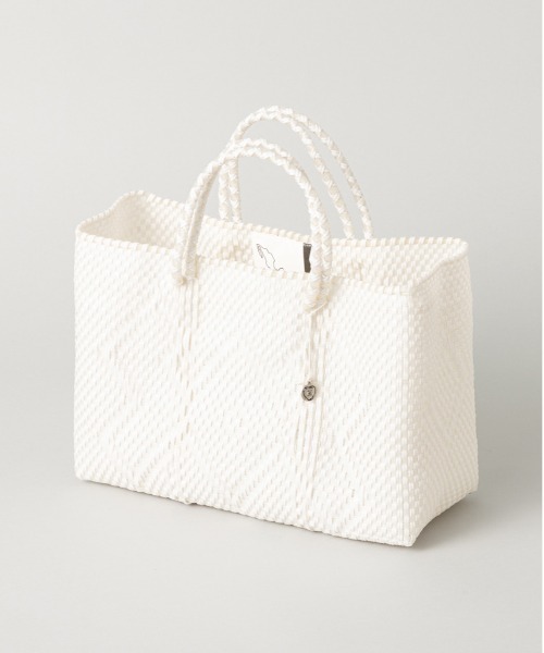 OJO DE MEX(オホデメックス)の「OJO DE MEX|オホデメックス メルカドトートバッグS Chico(かごバッグ・レディース・オフホワイト/ブラック・SMALL)」の7枚目の写真