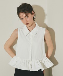 SLEEVELESS PEPLUM SHIRT