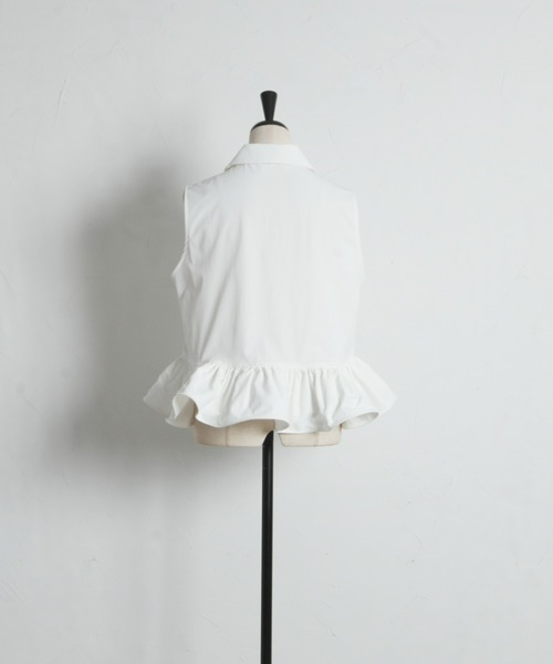 ARVELLIA(アルベリア)の「SLEEVELESS PEPLUM SHIRT(シャツ/ブラウス・レディース・ブラック/ホワイト・M)」の14枚目の写真