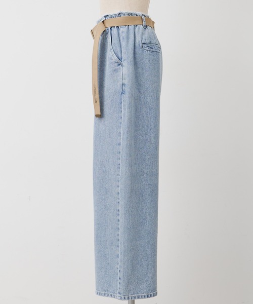 PUAL CE CIN(ピュアルセシン)の「綿麻デニムパンツ(ベルト付き)(デニムパンツ・レディース・インディゴブルー/サックスブルー・FREE)」の13枚目の写真