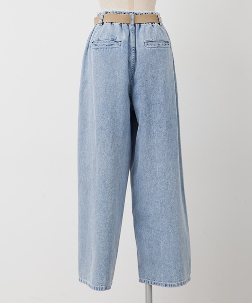 PUAL CE CIN(ピュアルセシン)の「綿麻デニムパンツ(ベルト付き)(デニムパンツ・レディース・インディゴブルー/サックスブルー・FREE)」の14枚目の写真