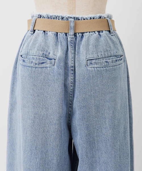 PUAL CE CIN(ピュアルセシン)の「綿麻デニムパンツ(ベルト付き)(デニムパンツ・レディース・インディゴブルー/サックスブルー・FREE)」の18枚目の写真