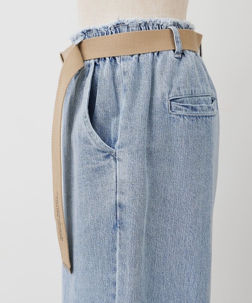 PUAL CE CIN(ピュアルセシン)の「綿麻デニムパンツ(ベルト付き)(デニムパンツ・レディース・インディゴブルー/サックスブルー・FREE)」の17枚目の写真