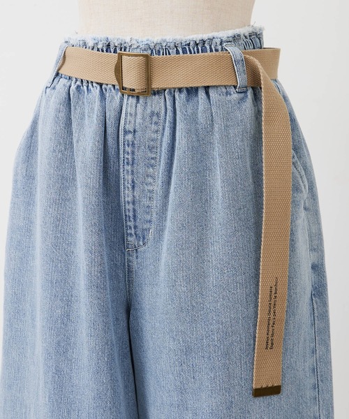 PUAL CE CIN(ピュアルセシン)の「綿麻デニムパンツ(ベルト付き)(デニムパンツ・レディース・インディゴブルー/サックスブルー・FREE)」の15枚目の写真