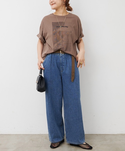 PUAL CE CIN(ピュアルセシン)の「綿麻デニムパンツ(ベルト付き)(デニムパンツ・レディース・インディゴブルー/サックスブルー・FREE)」の9枚目の写真