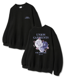 フラワーメンツ 裏毛 スウェットTシャツ ブラック