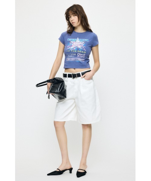 MOUSSY（マウジー）の「MOUSSY VOL26 TOUR Tシャツ（Tシャツ/カットソー・レディース・ライトブラック/バーガンディー/ホワイト/ブルー・1/2）」の6枚目の写真
