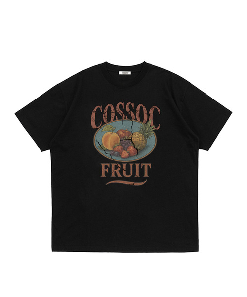 COSO(コソ)の「CC フルーツ半袖Tシャツ(4 COLORS)(Tシャツ/カットソー・レディース・ホワイト/ライトグレー/ネイビー/ブラック・SMALL/MEDIUM/LARGE)」の2枚目の写真