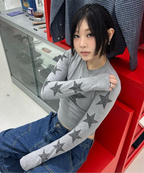 EXTRAORDINARY(エクストラオーディナリー)の「W STARLIGHT LS TEE L/GREY(Tシャツ/カットソー・レディース・その他・F)」の7枚目の写真