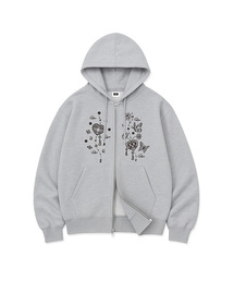 BUTTERFLY DREAM OVER FIT 2-WAY ZIP-UP (3color)