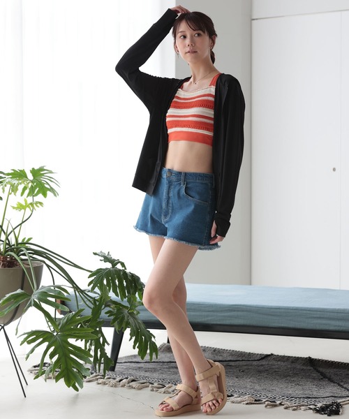 LAETITIA(レリッタ)の「LAETITIA/レリッタ 水着 ボトムス ショートパンツ 水陸両用 デニム ハイウエスト 467101 UT(その他パンツ・レディース・サックスブルー/ネイビー・S/L/LL/M)」の6枚目の写真