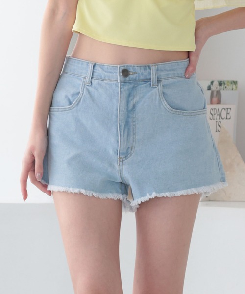 LAETITIA(レリッタ)の「LAETITIA/レリッタ 水着 ボトムス ショートパンツ 水陸両用 デニム ハイウエスト 467101 UT(その他パンツ・レディース・サックスブルー/ネイビー・S/L/LL/M)」の8枚目の写真