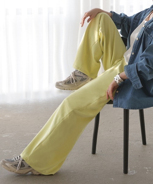 HUG.U(ハグユー)の「「ハラ楽」激のび ワイドパンツ(その他パンツ・レディース・ブラック/ダークグレー/イエロー/ライトグレー・FREE)」の8枚目の写真