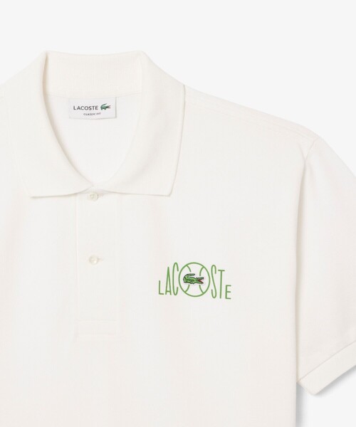 LACOSTE（ラコステ）の「グラフィックブランディングポロシャツ（ポロシャツ・メンズ・オフホワイト/ピンク・2/3/4/5）」の7枚目の写真