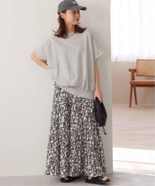 JOURNAL STANDARD relume（ジャーナルスタンダード　レリューム）の「《WEB限定追加2》コットンボイルクリンクルティアードスカート（柄）（スカート・レディース・グリーン系その他/サックスブルー/ブラック系その他・FREE）」の10枚目の写真