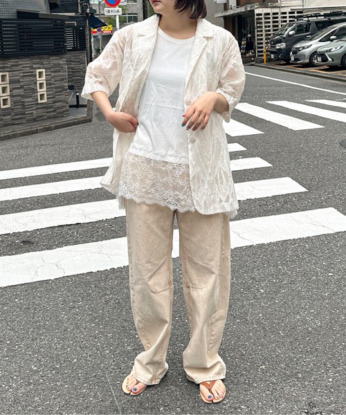 PILIT(ピリット)の「裾レースイレヘムノースリTシャツ(Tシャツ/カットソー・レディース・ホワイト・MEDIUM)」の7枚目の写真