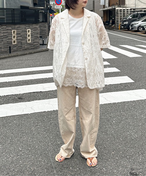 PILIT(ピリット)の「裾レースイレヘムノースリTシャツ(Tシャツ/カットソー・レディース・ホワイト・MEDIUM)」の8枚目の写真