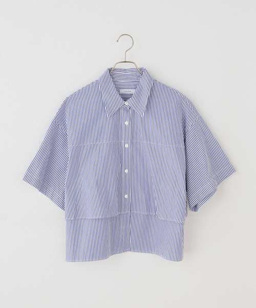 JOURNAL STANDARD(ジャーナルスタンダード)の「レイヤードライクハーフスリーブシャツ(シャツ/ブラウス・レディース・ピンク/ホワイト/ライトブルー・FREE)」の2枚目の写真