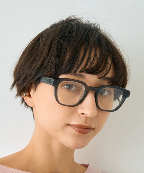 Rouge vif(ルージュヴィフ)の「【SEESON/シーズン】THE PAPER KNIFE 01 スクエアフレームメガネ(メガネ・レディース・ブラウン/スミクロ・フリー)」の2枚目の写真