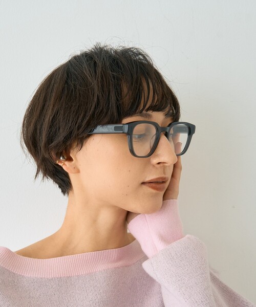 Rouge vif(ルージュヴィフ)の「【SEESON/シーズン】THE PAPER KNIFE 01 スクエアフレームメガネ(メガネ・レディース・ブラウン/スミクロ・フリー)」の5枚目の写真