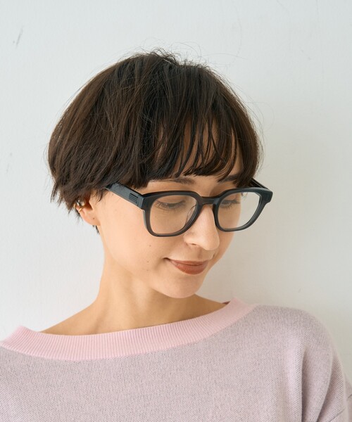 Rouge vif(ルージュヴィフ)の「【SEESON/シーズン】THE PAPER KNIFE 01 スクエアフレームメガネ(メガネ・レディース・ブラウン/スミクロ・フリー)」の6枚目の写真