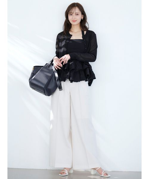 SNIDEL(スナイデル)の「【Washable】ワイドパンツ(その他パンツ・レディース・アイボリー/ネイビー/ブラウン/ダークネイビー・0/1)」の2枚目の写真