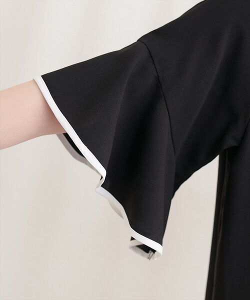 natural couture(ナチュラルクチュール)の「麻調合繊ラッフルスリーブブラウス(シャツ/ブラウス・レディース・ブラック/サックスブルー/ライトベージュ/ミント/ピンク・FREE)」の15枚目の写真