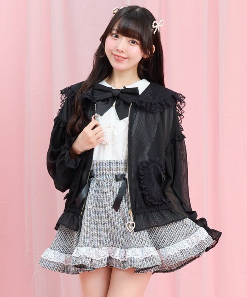 Secret Honey(シークレットハニー)の「シアーセーラーフードブルゾン(ブルゾン・レディース・ブラック/オフホワイト/ピンク・MEDIUM)」の10枚目の写真