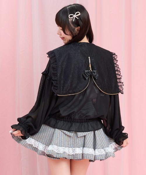 Secret Honey(シークレットハニー)の「シアーセーラーフードブルゾン(ブルゾン・レディース・ブラック/オフホワイト/ピンク・MEDIUM)」の11枚目の写真