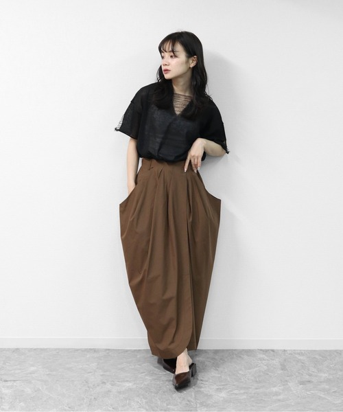 THE CELL.(ザセルドット)の「3Dコクーンドレープ マキシSK 3D COCOON DRAPE MAXI SKIRT(スカート・レディース・ブラウン/ブラック/アイボリー/ベージュ・FREE)」の21枚目の写真