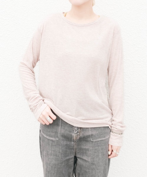 Mag.(マグ)の「【susabi/スサビ】ハートリブ Tシャツ(Tシャツ/カットソー・レディース・ホワイト/ブラック/ベージュ/グレー・FREE)」の4枚目の写真