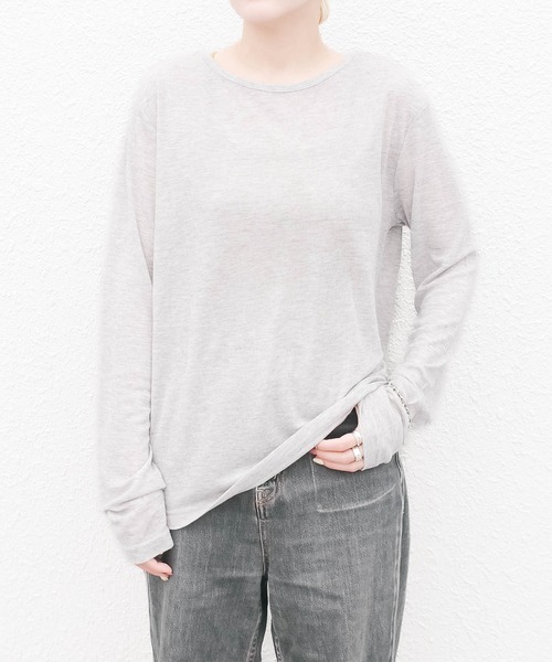 Mag.(マグ)の「【susabi/スサビ】ハートリブ Tシャツ(Tシャツ/カットソー・レディース・ホワイト/ブラック/ベージュ/グレー・FREE)」の3枚目の写真