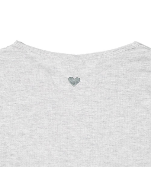 Mag.(マグ)の「【susabi/スサビ】ハートリブ Tシャツ(Tシャツ/カットソー・レディース・ホワイト/ブラック/ベージュ/グレー・FREE)」の6枚目の写真