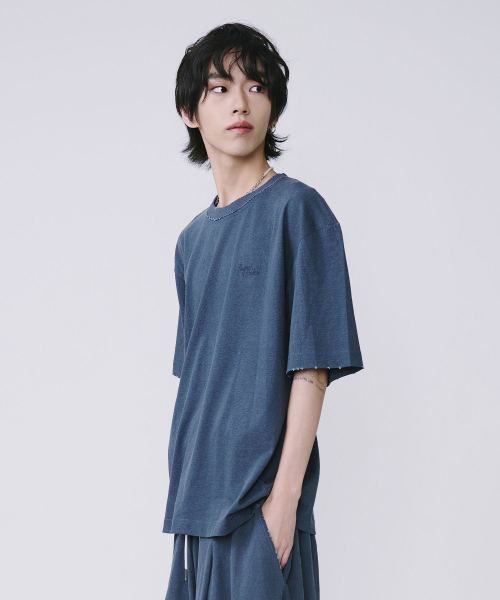 TEN PAST SEVEN(テン ファスト セブン)の「ヴィンテージウォッシングピグメントTシャツ(2色)(Tシャツ/カットソー・メンズ・チャコール/ブルー系その他・MEDIUM/LARGE)」の3枚目の写真